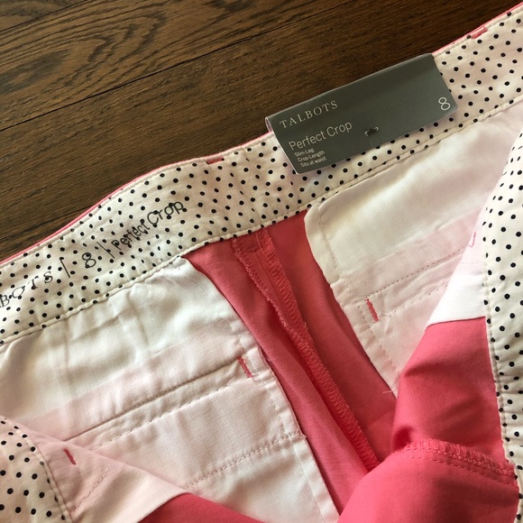 NWT Talbots Pink Perfect Crop Pants - Picture 3 of 8
